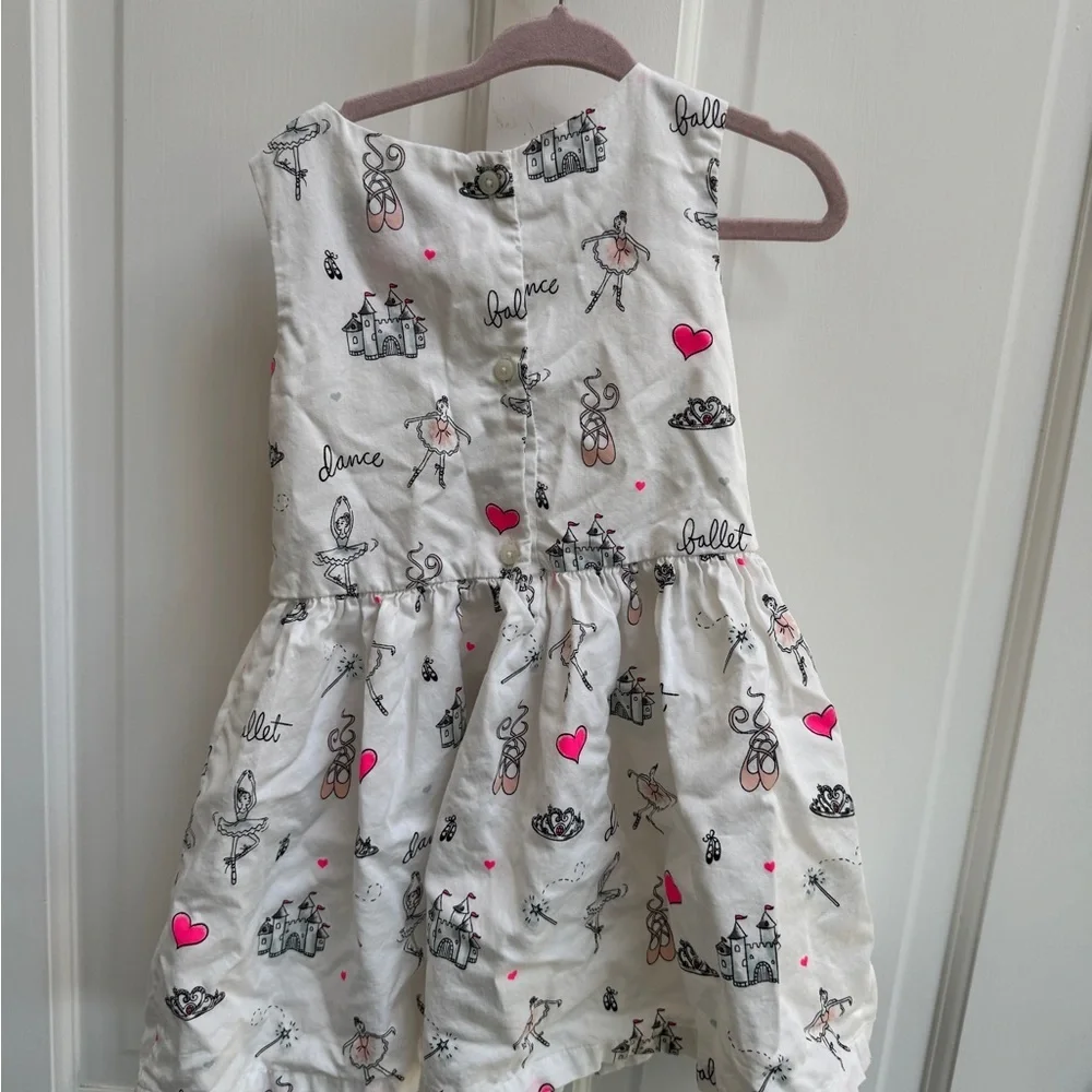The Children's Place 3T Girls White and Pink Ballet Dance Sleeveless Dress - Picture 6 of 6